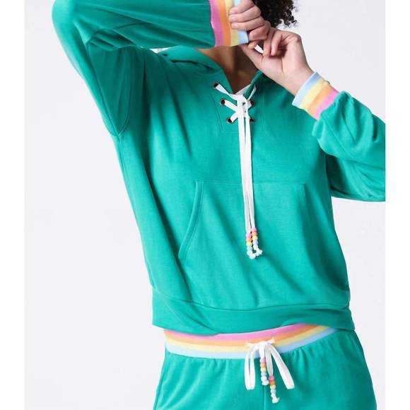 NEW PJ SALVAGE live in color hoodie in sea green - Picture 2 of 6